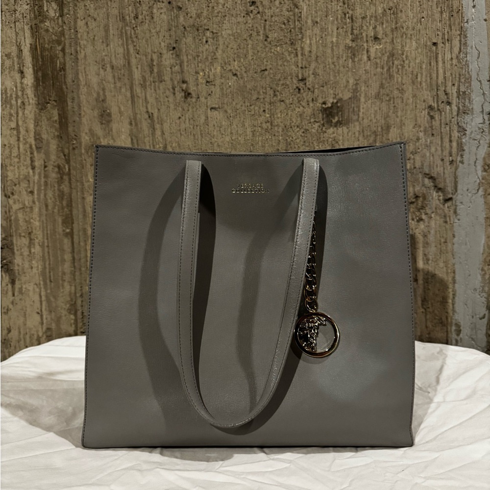 Versace Collection- Genuine Leather Tote, Medusa Key chain